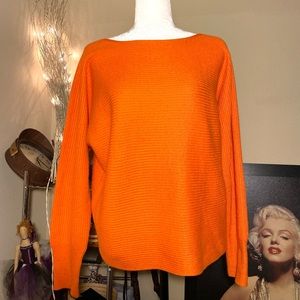 JCP wool blend sweater pullover in bright orange
